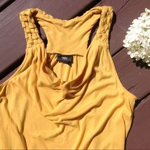 Mustard Yellow Braided Razorback tank  size Small